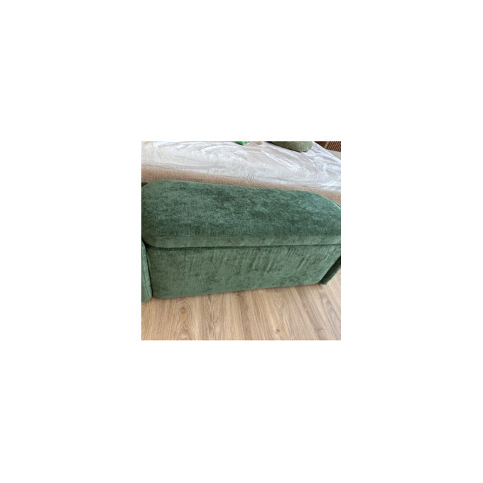 Stana Fabric Upholstered Ottoman Bench With Large Storage Space - Green