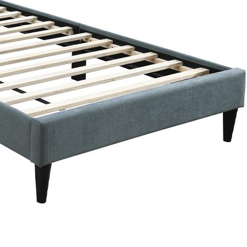 Sharanda Upholstered Unfinished Slat Bed, Gray/Black, Twin