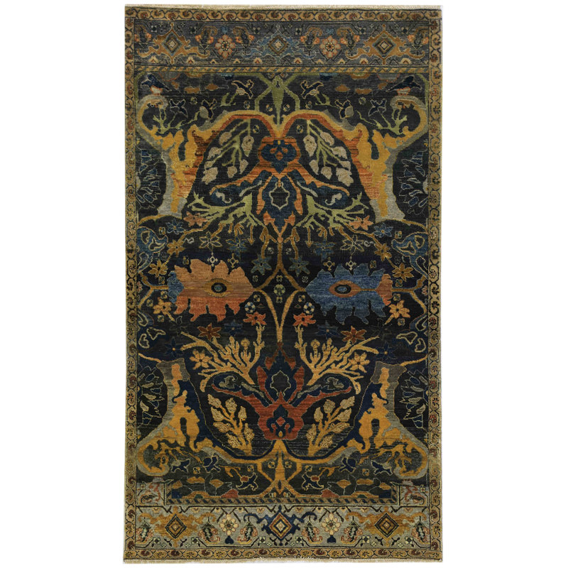 Tapis unique en laine 3 pi 10 po x 6 pi 9 po Silk Treasures