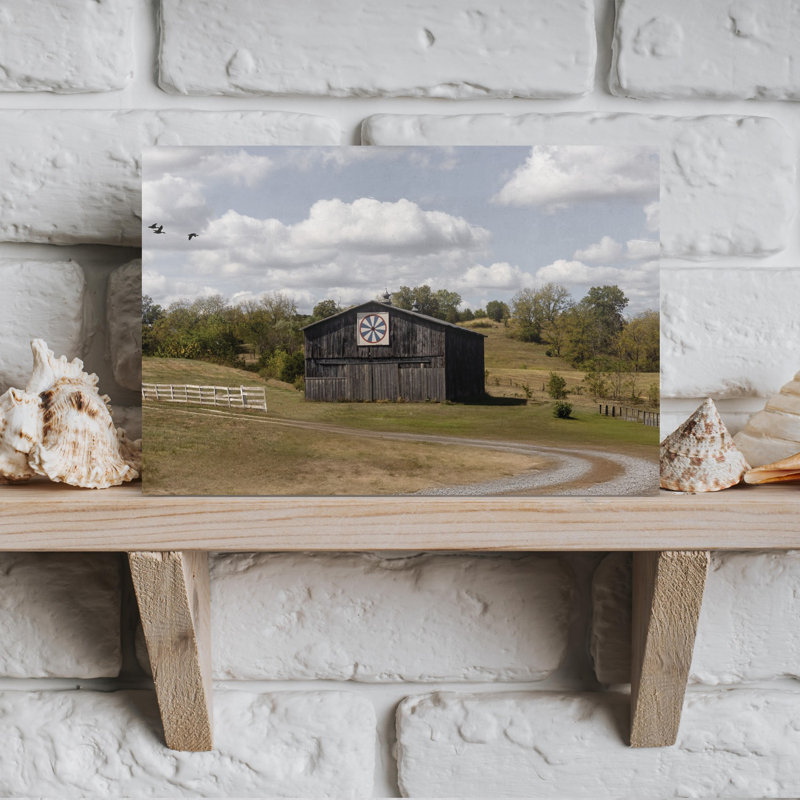«Road To The Barn», art mural abstrait contemporain, 12" H x 18" W