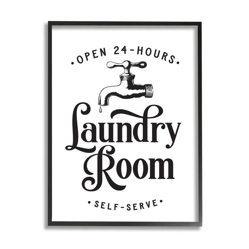 Robinet égouttoir libre-service pour salle de lavage rétro par lettrage et doublure - bannières, H 30 po x l 24 po