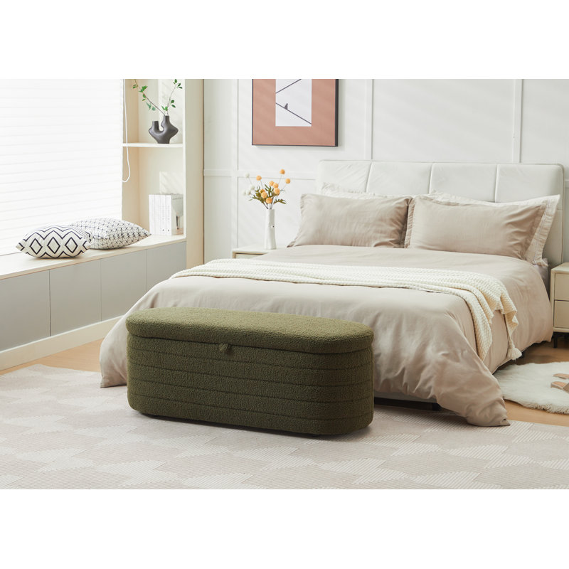 Skandar Storage Ottoman Bench for End of Bed, Green