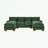 U-shape sectionals Sofa with 2 ottomans and soft cushion-1528584399