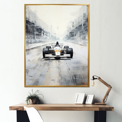 Gris, voiture de course rétro III, art mural