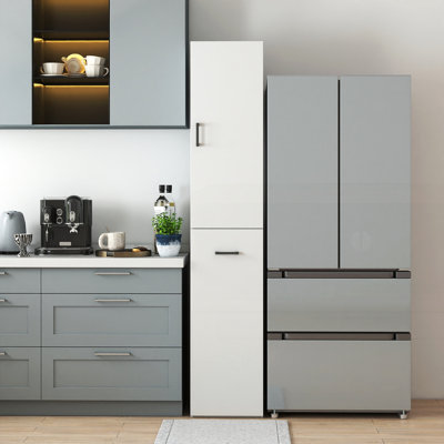 Freestanding Cabinet with 1 door and 3 Tier multi-functional storage shelf