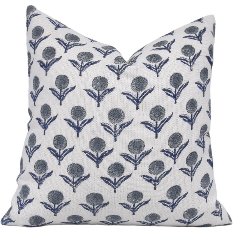 Housse de coussin décorative en lin fabriquée à la main pour canapé et lit 22 x 22 pouces Genda Pushp, 22 po x 22 po