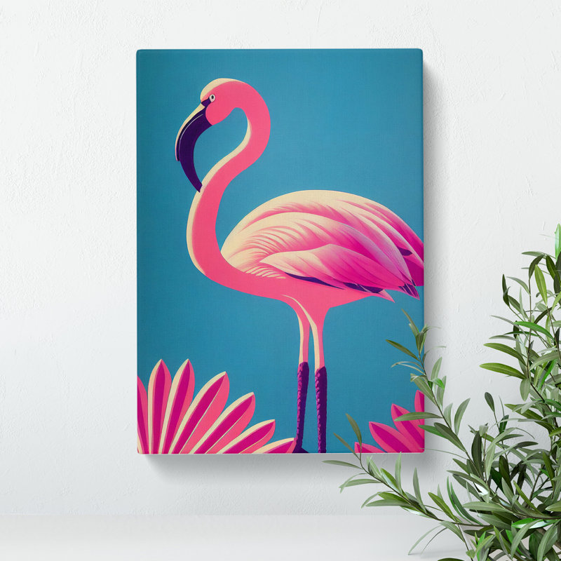 Opulent Flamingo - Wrapped Canvas, 50cm H x 35cm W x 3cm D