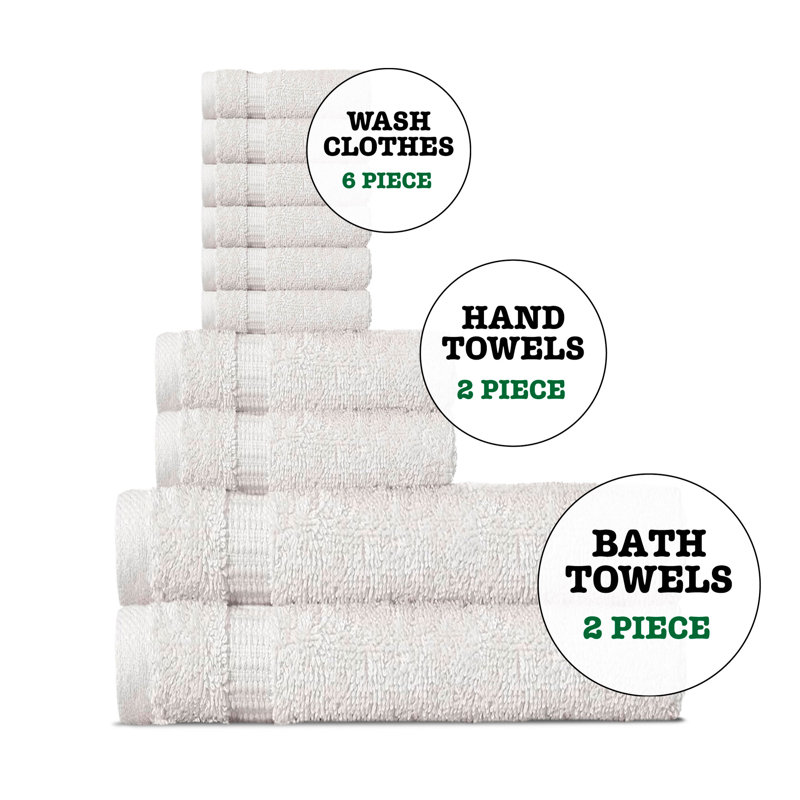 Hamptons Luxury Turkish Towel Set 10-Piece, 100% Turkish Cotton, Quick Drying, High Absorbent, Ultra Soft Towels For Home and Spa
