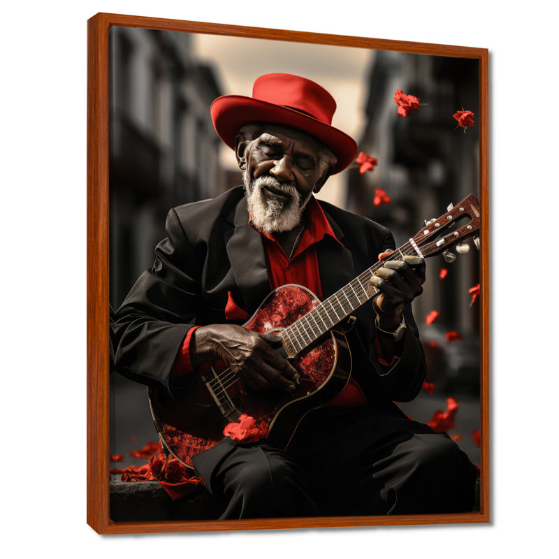 «Kursk Red Cuban Singer II», reproduction sur toile, H 20 po x l 12 po x P 1 po, Brown Floater Framed