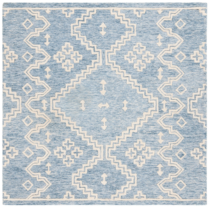 Tapis en laine touffeté à la main Abbey-Louise, Carré 6 pi