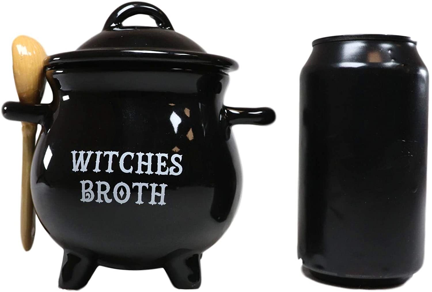 The Holiday Aisle® Ebros Ceramic Wicca Hocus Pocus Witch Black Cauldron  Magical Witches Broth Dipping Or Condiment Bowl Or As Large Mug 18Oz With  Broom Spoon Serveware Set Halloween Party Hosting Accent
