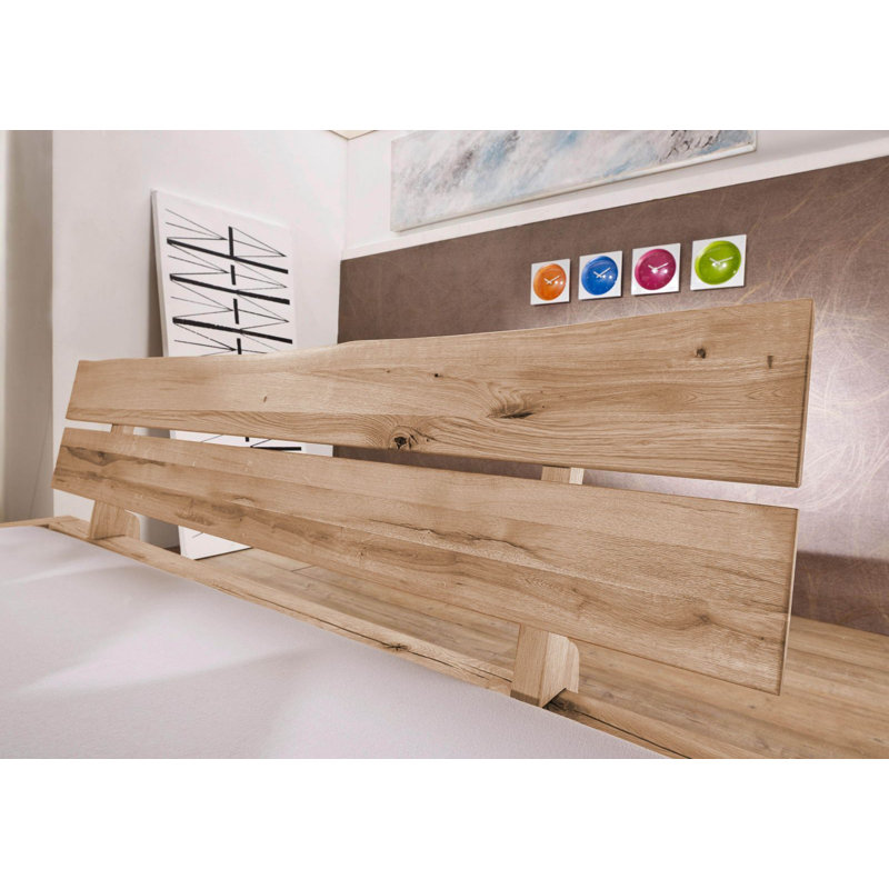 Jangali EU Double - 140 X 200 Cm Solid Wood Bed, Beige Oiled, 140 x 200 cm