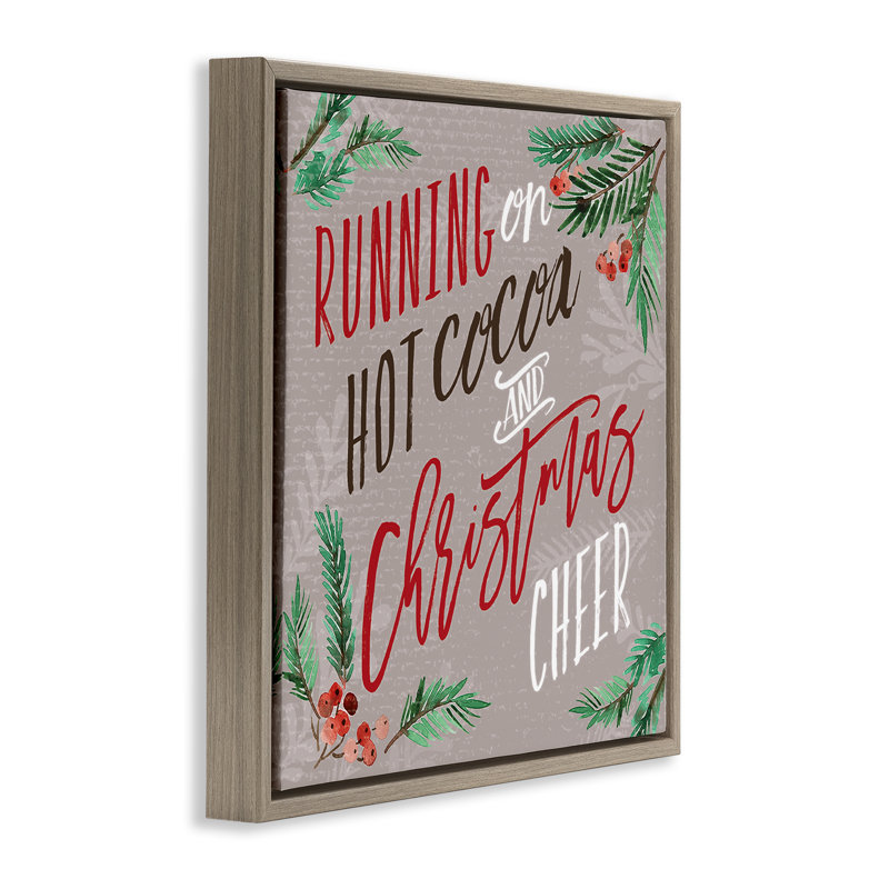 Art mural sur toile Cocoa & Christmas Cheer par Deb Strain, Cadre flottant orme Montalcino, H 18 po x l 18 po