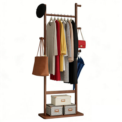 Portemanteau robuste en bois massif, support de support autoportant écologique pour le salon de la chambre d'entrée