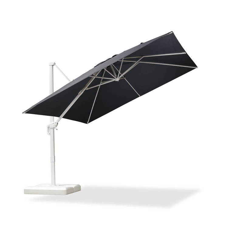 Parasol carré gris en polyester avec base en porte-à-faux 10 pi x 10 pi Ronav, Gris, 10 pi x 10 pi