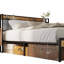 Structure de lit en lin Kewarra avec lattes de bois et espace de rangement-683666460-683667426