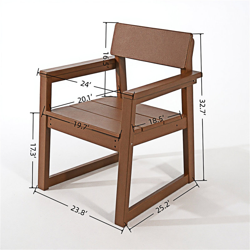 Chaise de salle à manger d'extérieur, Brun