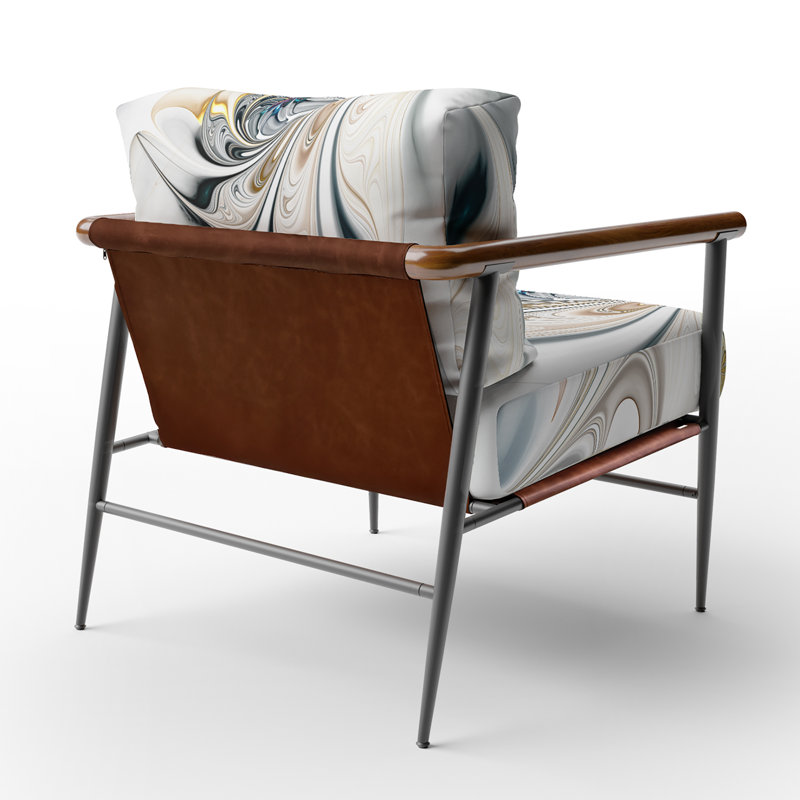 Chaise avec accoudoirs rembourrée en métal Dilsey, Noir, noir, noir, noir