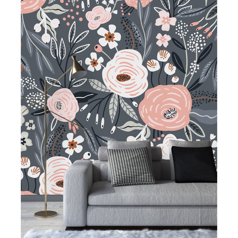 Peel & Stick Floral Wall Mural, 100" W x 100" L