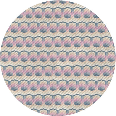 Tapis beige/rose à motifs