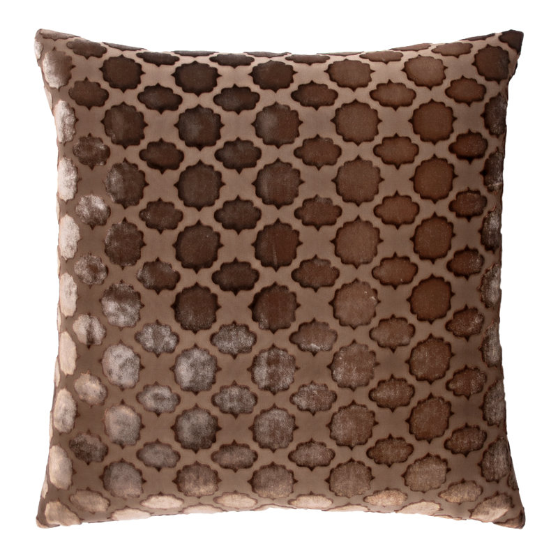 Square Velvet Pillow Cover & Insert, 18" x 18", Sable