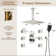Revitalize 3-Function 12 Inch Ceiling Mount Rainfall Thermostatic Shower System with 6 Body Jets