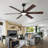 Smart 60" Indoor/Outdoor Ceiling Fan With Light, Dual Finish Black/Walnut 6-Blade, Remote Control, Dimmable LED, 6-Speed Quiet DC Motor, Reversible-1144667305-1144667316