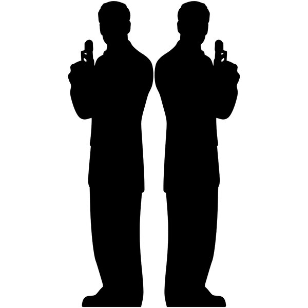 Star Cutouts Secret Agent Male Double Cardboard Standup 