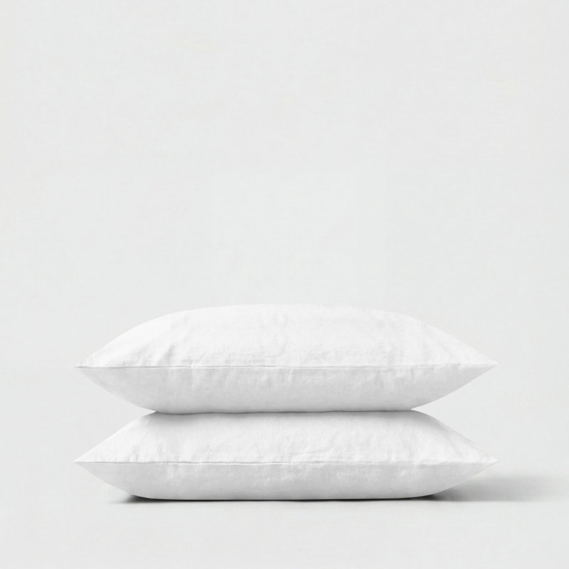 Machine Woven Pillow Case, White, King