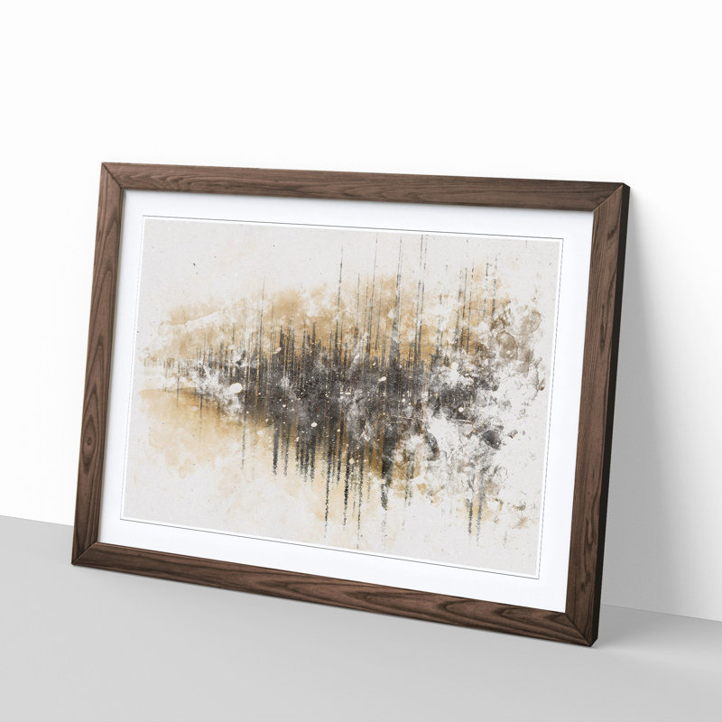 Winter in Cuejdel Lake in Romania - Framed Print, 62cm H x 87cm W x 2cm D, Walnut