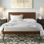 Mobilier de chambre à coucher moderne en bois brun avec lit plateforme moderne et élégant 1pc