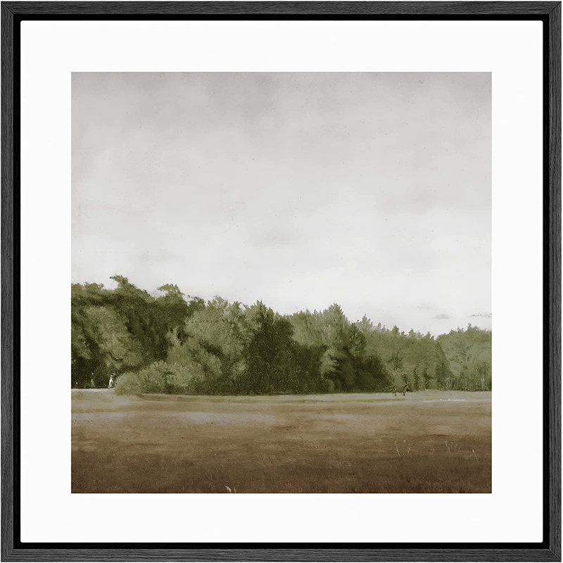 Peinture sur toile, cadre flottant, Noir, H 16 po x l 16 po x P 1,5 po