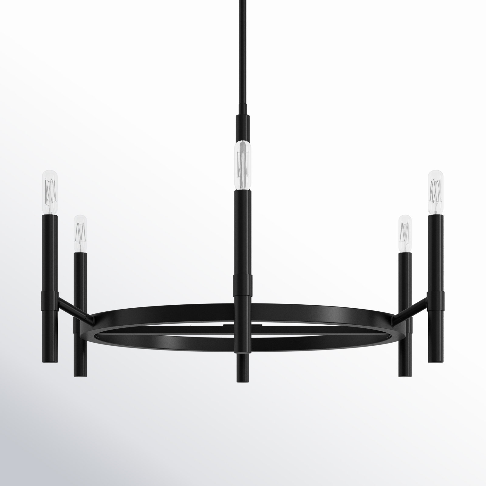 Parsons 6 -Light Metal Dimmable Chandelier , Black