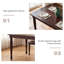 Table de salle à manger rectangulaire en bois massif de 55,1 po pour 4 à 6 personnes		-133737202