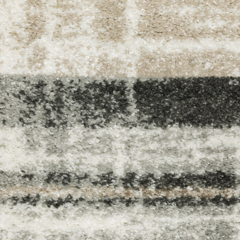 Tapis brun clair / gris anthracite tissé à la machine Chase, Rectangle 9 pi 10 po x 12 pi 10 po