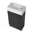 Meuble-lavabo de salle de bain avec lavabo, meuble-lavabo de salle de bain avec tablette à deux niveaux, orientation gauche ou droite-709941479