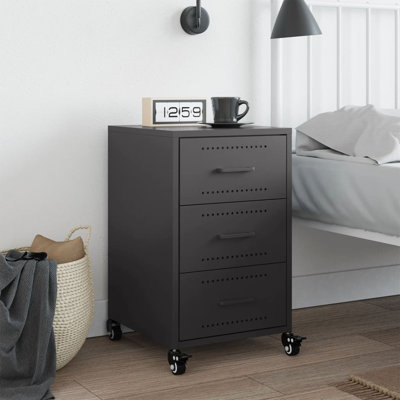 Aneyah 36cm W Steel Bedside Table
