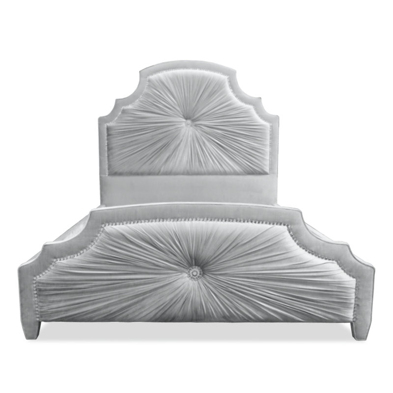 Dezi Upholstered Bed, Queen, Silver