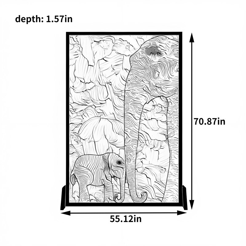 Keywanna, 70.87" H x 55.12" W x 1.57" D