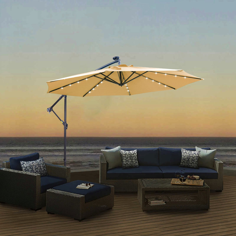 Parasol suspendu d'extérieur à fixation au sol 10 pi. Parasol suspendu 10 pi.