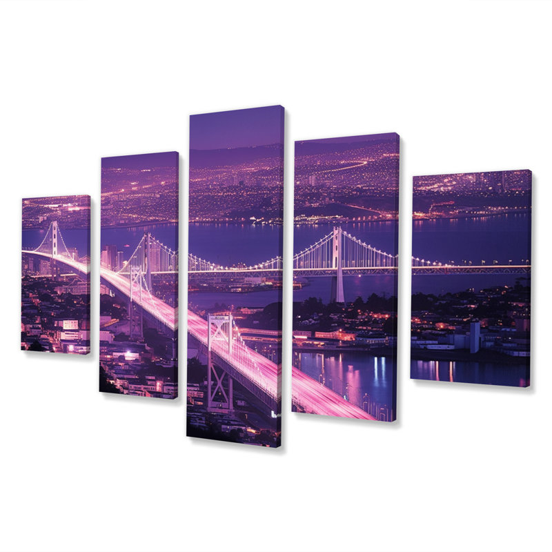 Horizon de San Francisco et pont Bay Bay - décor mural 5 paysages urbains