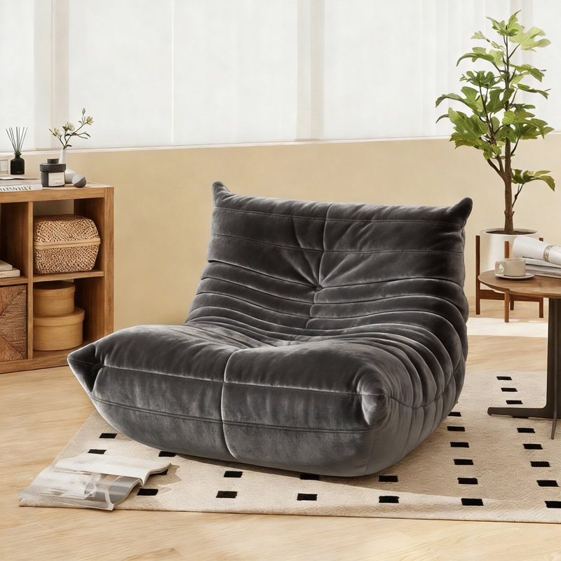 Fauteuil à billes sans accoudoirs Boneless Lazy, 35.4" x 37.8" x 27.5", Corduroy Yellow