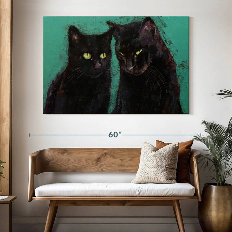 Brampt Two Black Cats, 34" H x 51" W