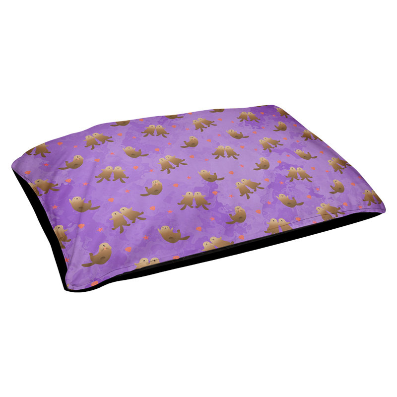 Coussin d'extérieur Campion Sea Otters, Moyen (L 29,5 po x P19,5 po x H 9,5 po), Mauve clair / brun
