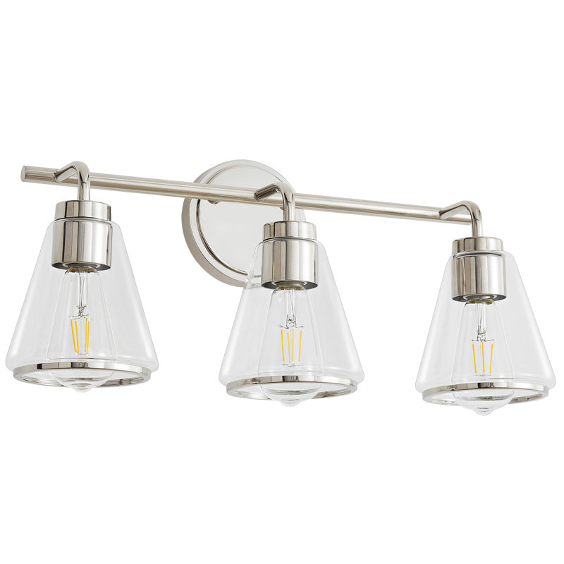 Ahir Polished Nickel Dimmable Vanity Light, 3