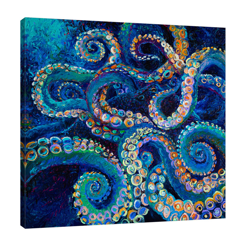 «Octopus», toile tendue par Iris Scott, H 24 po x l 24 po x P 1,5 po