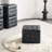 17.32''W Genuine Leather Tufted Ottoman,Footstool For Living Room & Bedroom,Black Color-875283163