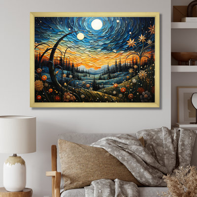 Meadow Bold Horizon Pointillism - Landscapes Wall Art Living Room