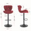Ensemble de 2 tabourets de bar avec repose-pieds en poudre et base pivotante en velours à hauteur réglable et tabouret de bar simple
