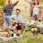 Small Folding Table, 3 Adjustable Height Foldable Table, Outdoor Folding Table with Net Mesh, White Metal Folding Table for Patio BBQ